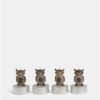 Balenie štyroch hnedých čajových sviečok v tvare sovy Kaemingk