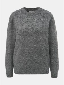 Sivý sveter s plastickým vzorom Jacqueline de Yong Dotta