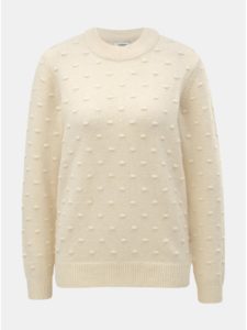 Béžový sveter s plastickým vzorom Jacqueline de Yong Dotta