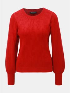 Červený sveter s balónovými rukávmi Selected Femme Phillipa