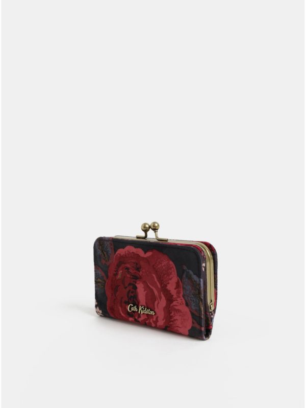 Červeno–sivá dámska kvetovaná peňaženka Cath Kidston