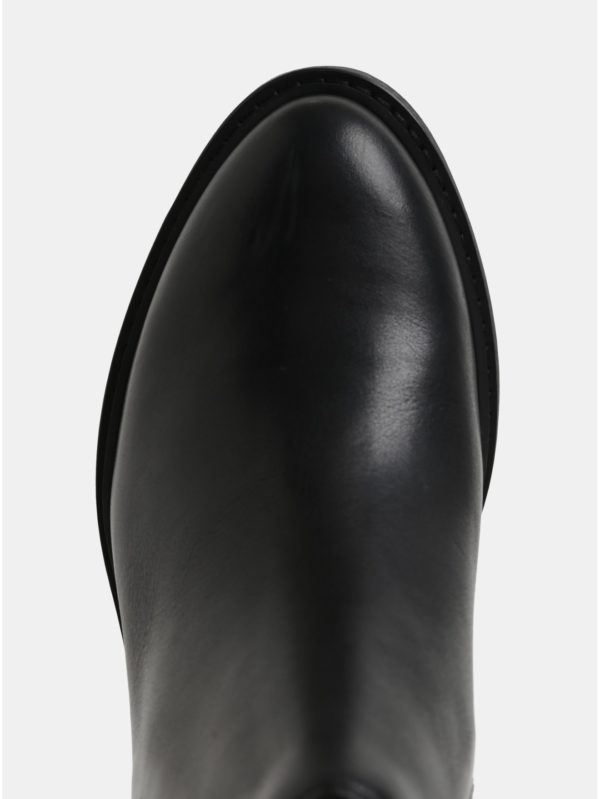Čierne dámske kožené chelsea topánky na podpätku Royal RepubliQ