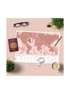 Ružová stieracia mapa Luckies Travel