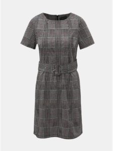 Sivé vzorované šaty s opaskom Dorothy Perkins Belted
