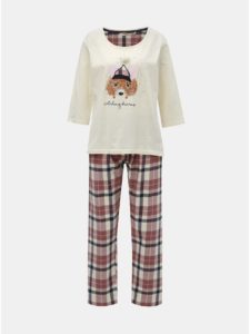 Ružovo–krémové dvojdielne pyžamo s motívom myšky Dorothy Perkins