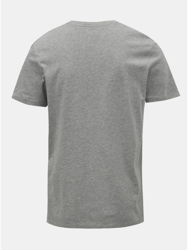 Sivé melírované tričko s potlačou Jack & Jones Social