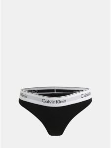 Čierne nohavičky so širokým lemom Calvin Klein Underwear