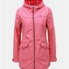 Ružový dámsky softshellový nepremokavý kabát s vreckami LOAP Latisha