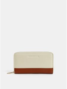 Hnedo–krémová kožená peňaženka Smith & Canova