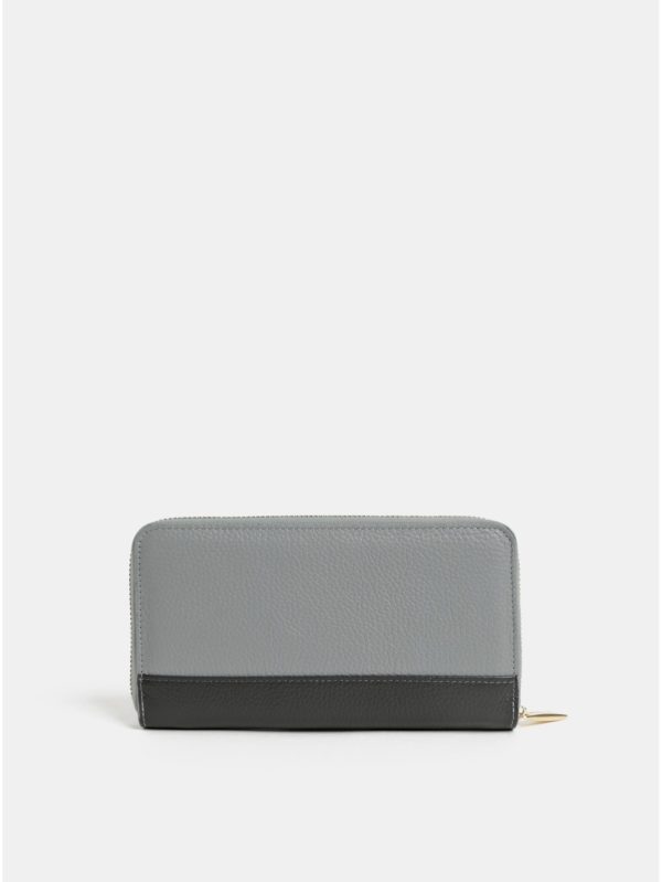 Čierno–sivá kožená peňaženka Smith & Canova