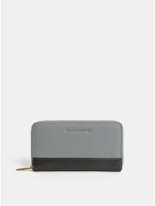 Čierno–sivá kožená peňaženka Smith & Canova