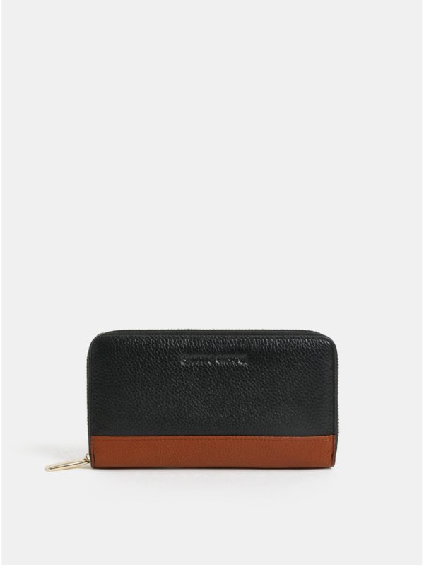 Hnedo–čierna kožená peňaženka Smith & Canova