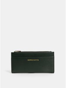 Tmavozelená kožená veľká peňaženka Smith & Canova