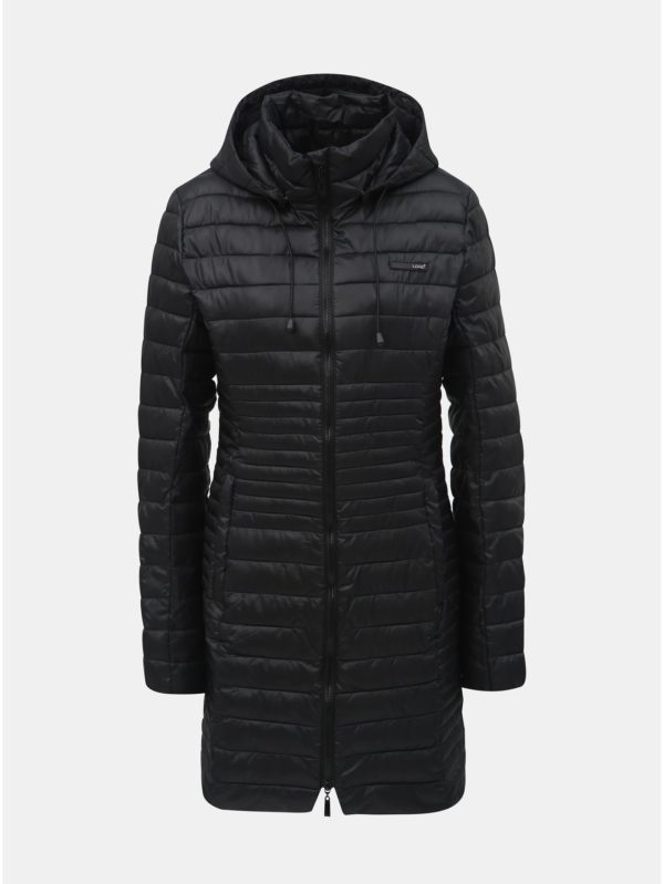 Čierny dámsky prešívaný nepremokavý kabát s odnímateľnou kapucňou LOAP Jomana