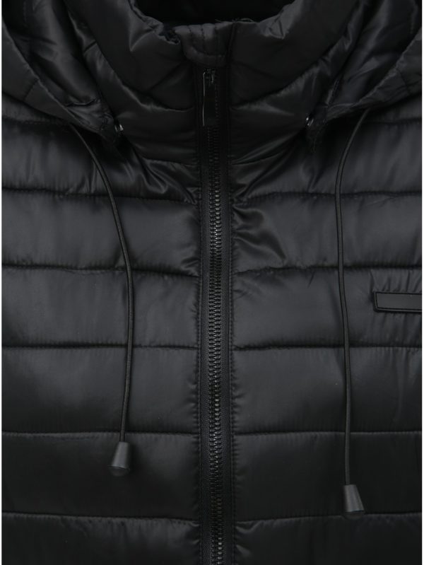 Čierny dámsky prešívaný nepremokavý kabát s odnímateľnou kapucňou LOAP Jomana
