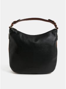 Hnedo–čierna kožená kabelka so zipsom Smith & Canova