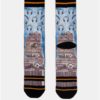 Hnedo–modré pánske ponožky s motívom platní a slúchadiel XPOOOS