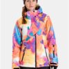 Ružovo–oranžová dámska nepremokavá snowboardová bunda NUGGET Anja