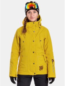 Žltá dámska nepremokavá snowboardová bunda NUGGET Anja