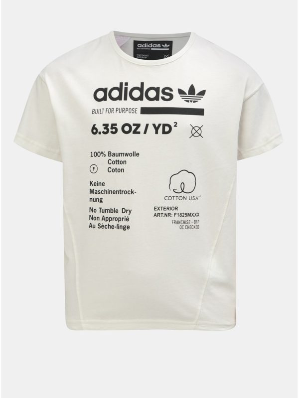 Krémové detské tričko s potlačou adidas Originals