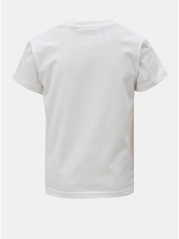 Biele dievčenské tričko s potlačou adidas Originals