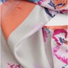 Oranžovo–sivá dámska kvetovaná hodvábna šatka Tom Joule