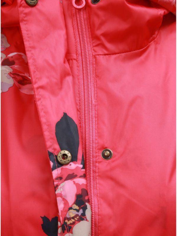 Červená dámska kvetovaná pláštenka Tom Joule