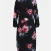 Ružovo–čierne damske kvetované šaty s 3/4 rukávom Tom Joule