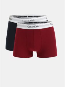 Balenie dvoch boxeriek v červenej a tmavomodrej farbe Calvin Klein Underwear