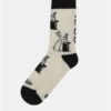 Krémovo–čierne unisex ponožky s motívom Boba a Bobka Fusakle