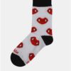 Červeno–biele unisex ponožky s motívom upírích zubov Fusakle