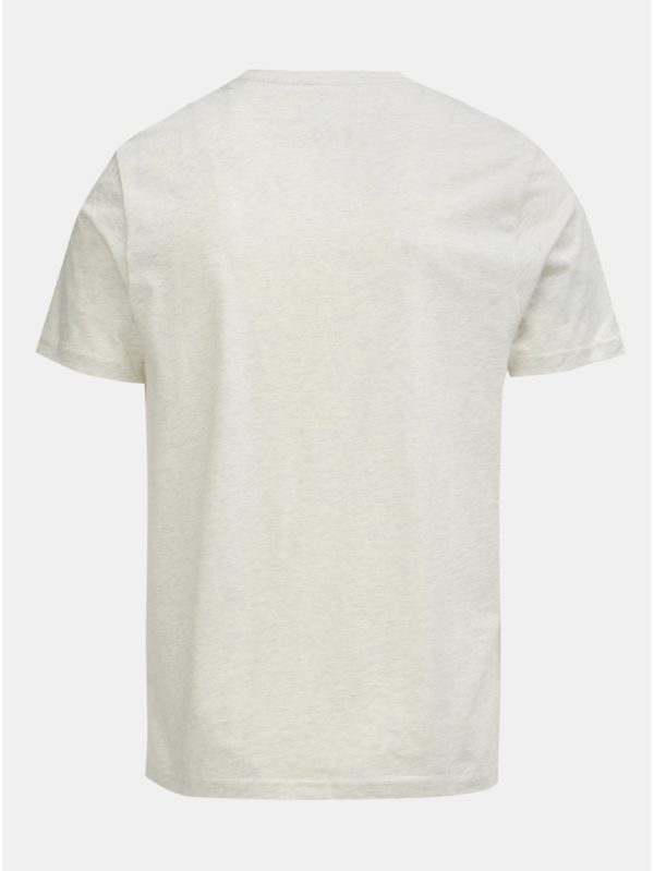 Krémové melírované tričko s krátkym rukávom Farah Denny