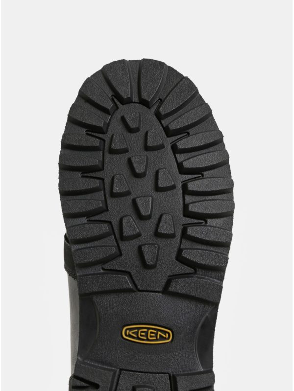 Čierne pánske kožené nepremokavé členkové topánky Keen Rocker