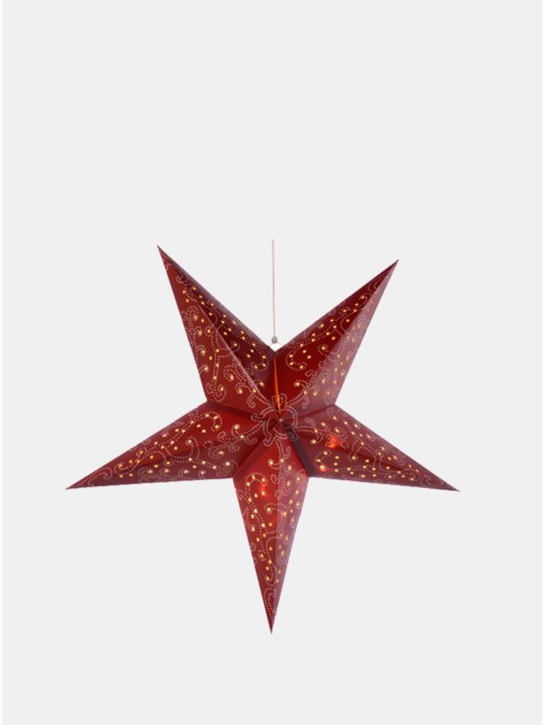 Červená LED papierová hviezda Kaemingk