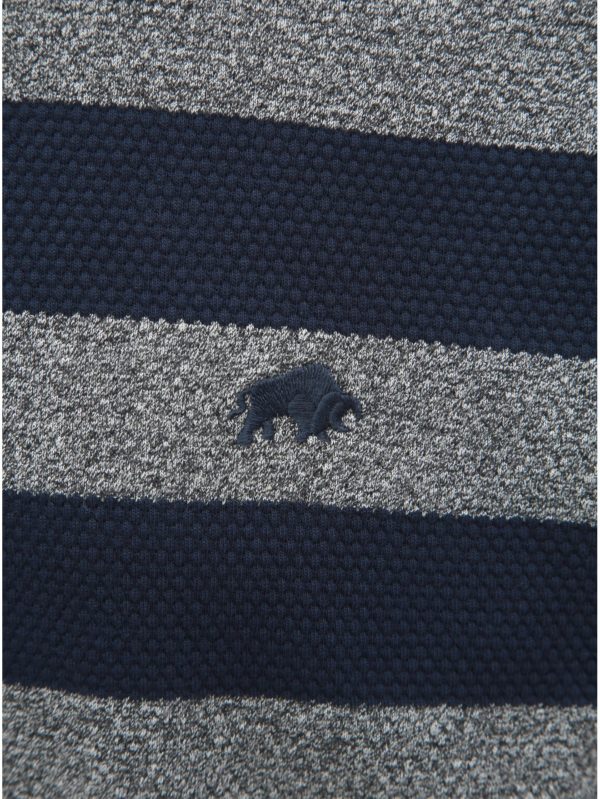 Sivo–modrá pruhovaná polokošeľa s krátkym rukávom Raging Bull