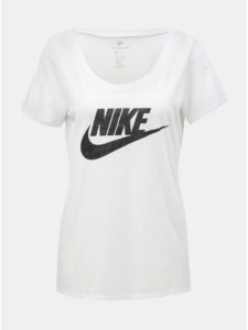 Biele dámske tričko s potlačou Nike