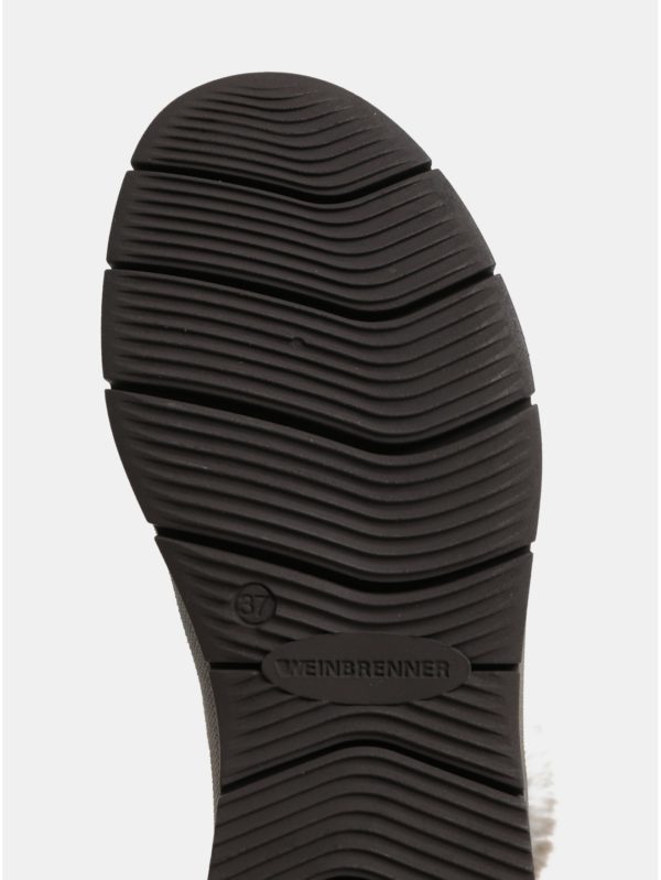 Hnedé semišové dámske členkové topánky s vnútornou umelou kožušinou Weinbrenner