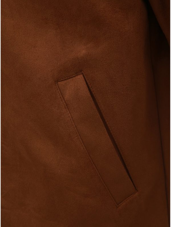 Hnedá bunda v semišovej úprave Farah Finley