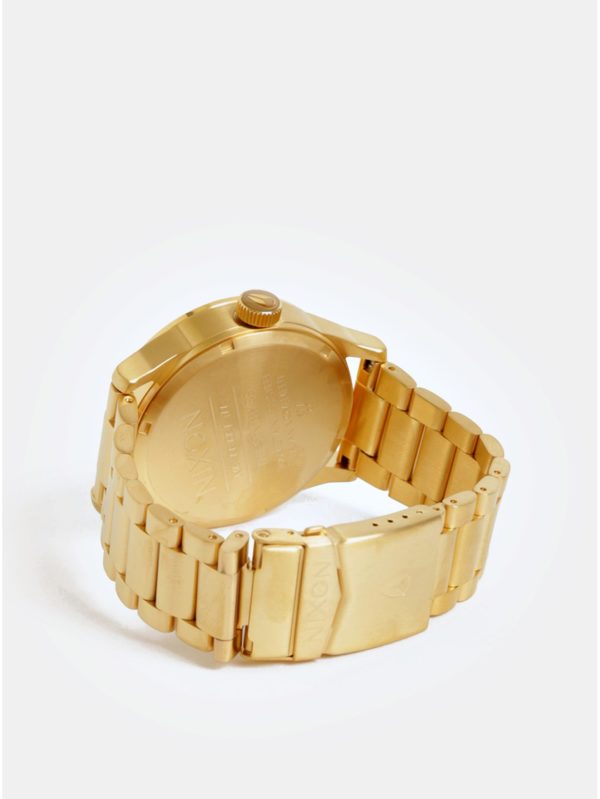 Pánske hodinky s nerezovým remienkom v zlatej farbe NIXON