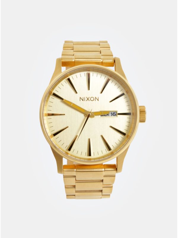 Pánske hodinky s nerezovým remienkom v zlatej farbe NIXON