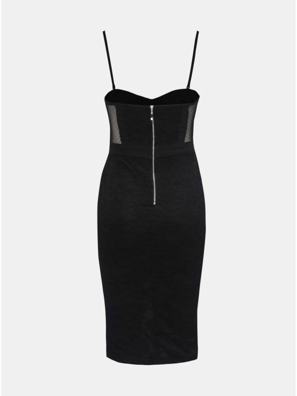 Čierne čipkované šaty s odnímateľnýmí ramienkami TALLY WEiJL
