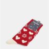 Červené unisex ponožky s vianočným motívom Fusakle Na Vianoce doma