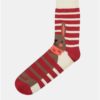Krémovo–červené unisex ponožky Fusakle No pockaj zajo