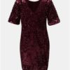 Vínové zamatové flitrované šaty Dorothy Perkins