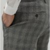 Sivé kockované slim fit oblekové nohavice Burton Menswear London