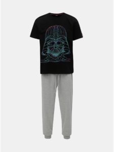 Čierno–sivé pyžamo s motívom Star Wars Burton Menswear London