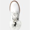 Biele kožené členkové nepremokavé zimné topánky s vlnenou podšívkou Tamaris