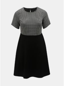 Čierne šaty s bodkovanou vrchnou časťou Dorothy Perkins Curve