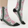 Ružovo–sivé dámske ponožky s motívom ruží XPOOOS