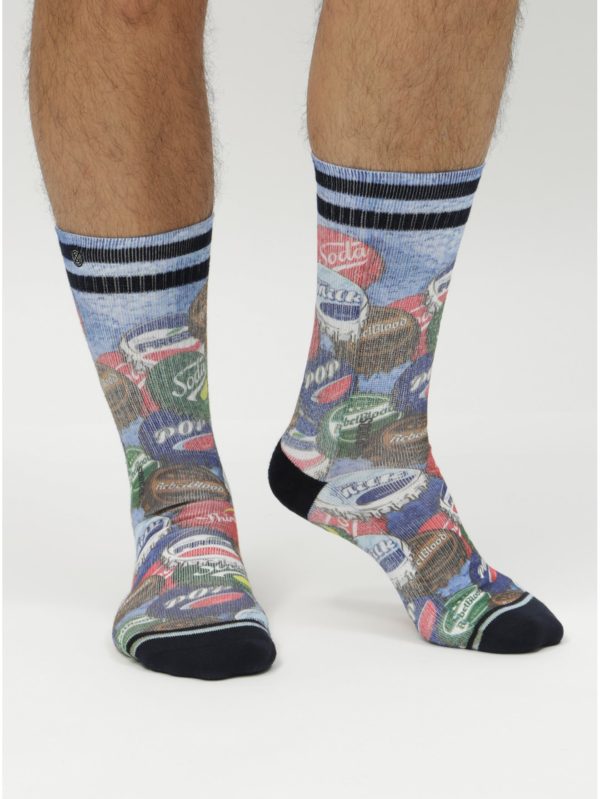 Zeleno–modré pánske ponožky s motívom vrchnákov XPOOOS